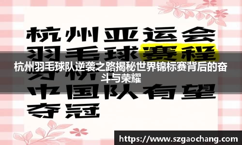 杭州羽毛球队逆袭之路揭秘世界锦标赛背后的奋斗与荣耀